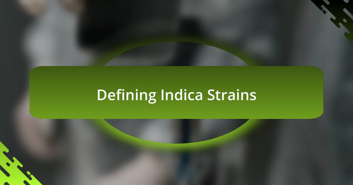 Defining Indica Strains