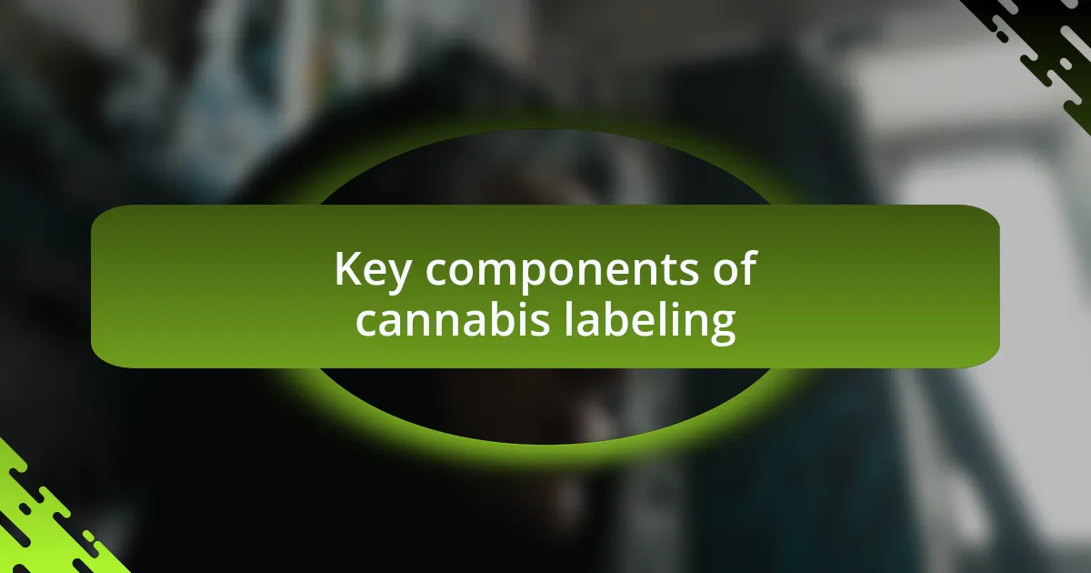 Key components of cannabis labeling