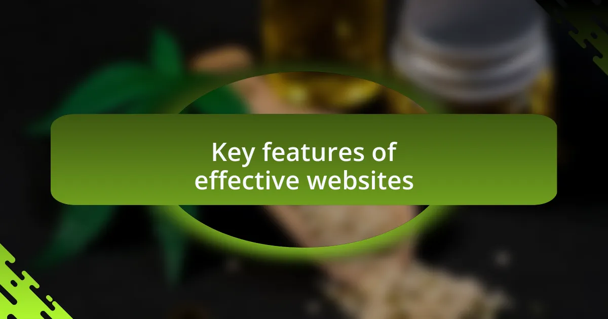 Key features of effective websites