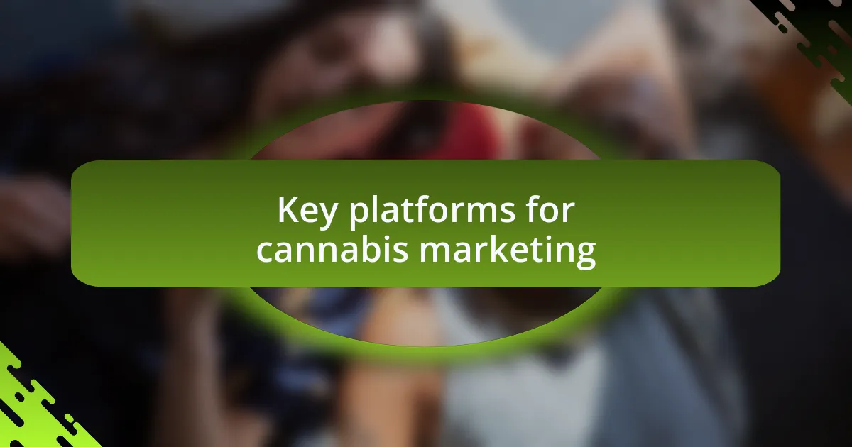 Key platforms for cannabis marketing