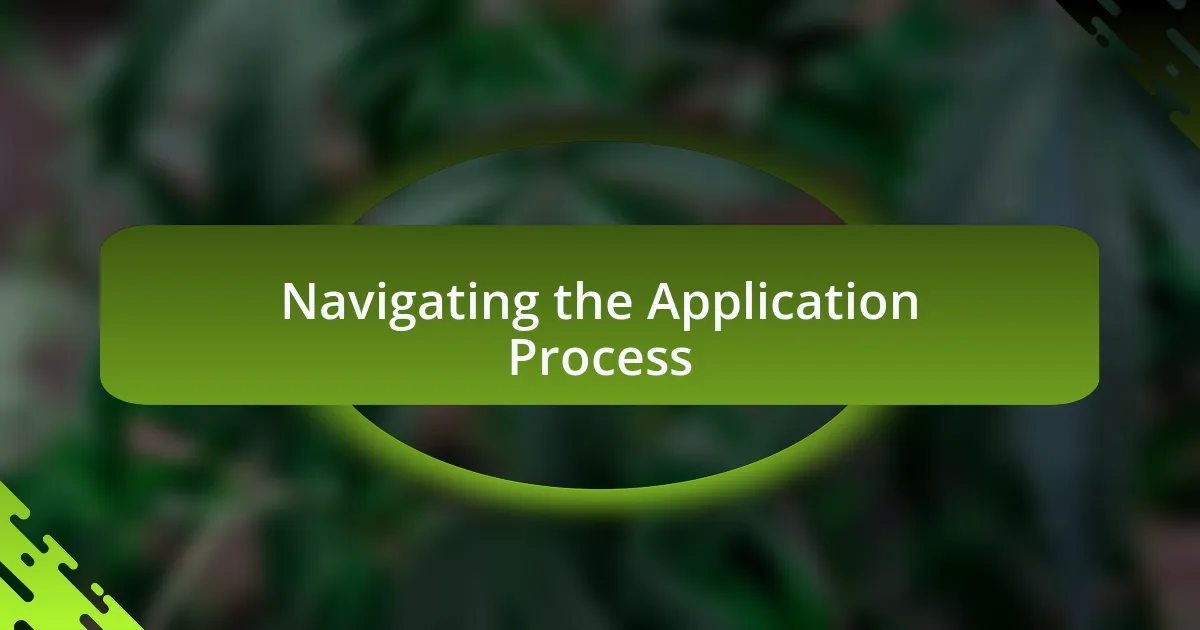 Navigating the Application Process