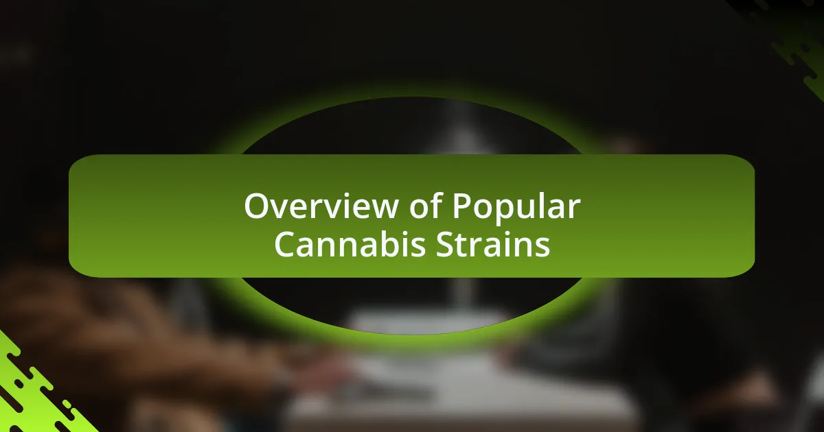 Overview of Popular Cannabis Strains