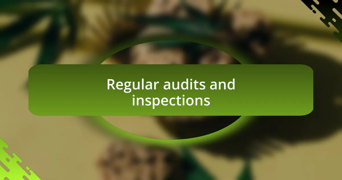 Regular audits and inspections