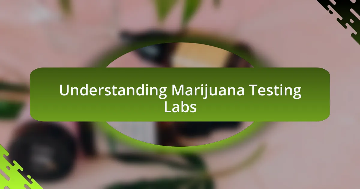 Understanding Marijuana Testing Labs