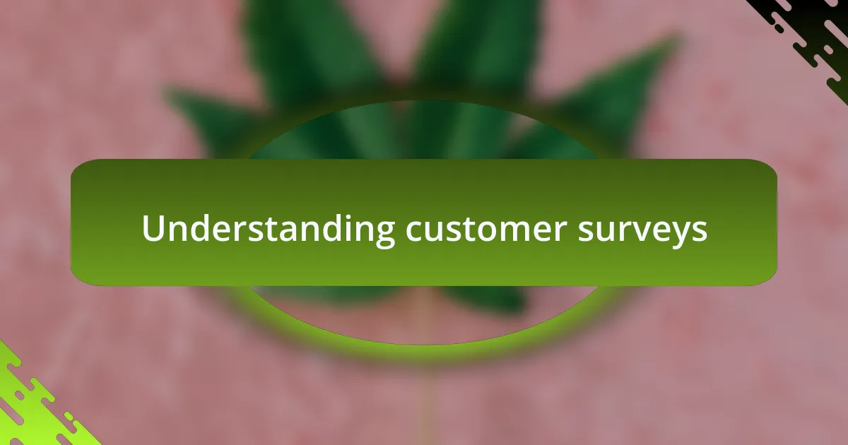 Understanding customer surveys