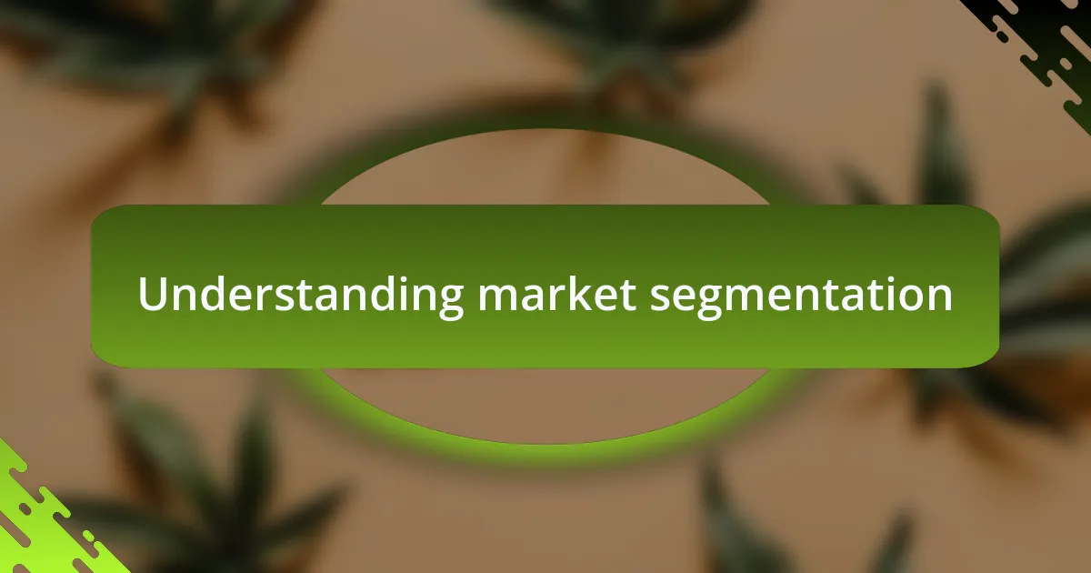 Understanding market segmentation