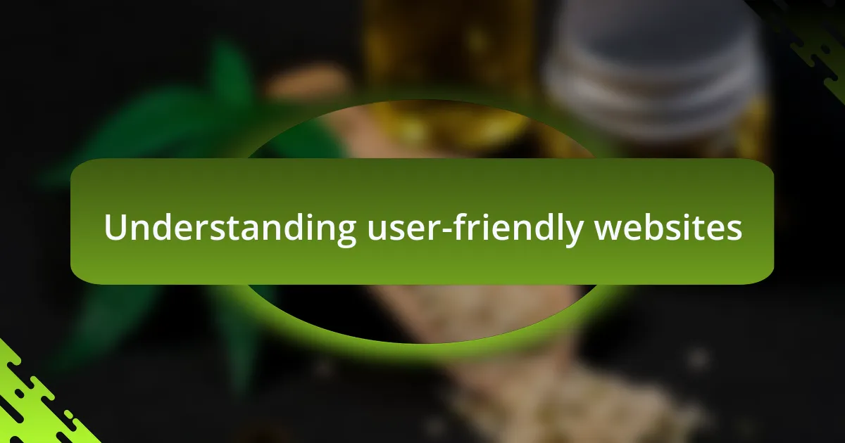 Understanding user-friendly websites